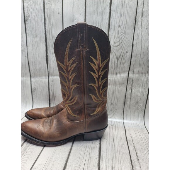 Nocona Mens 11 AAA Brown Vintage Steer Brown Leather Western Boots 1842037403 main image 10